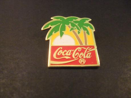 Coca Cola twee palmbomen met ondergaande zon
